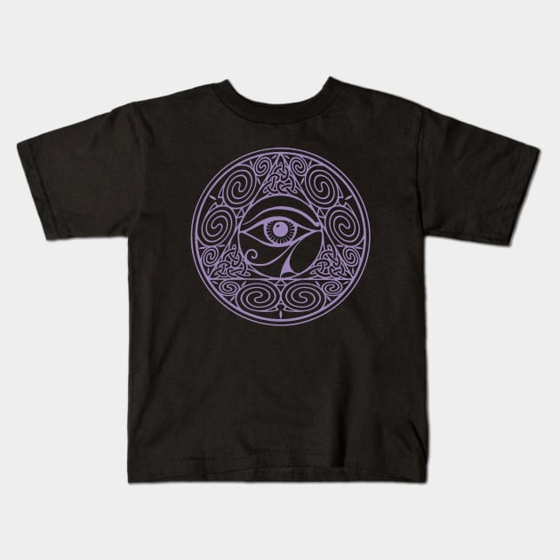 Celtic All Seeing Eye - purple Kids T-Shirt by Dysis23A